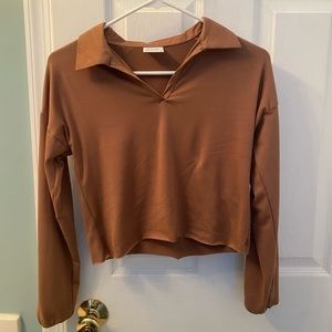Brown cropped long sleeve